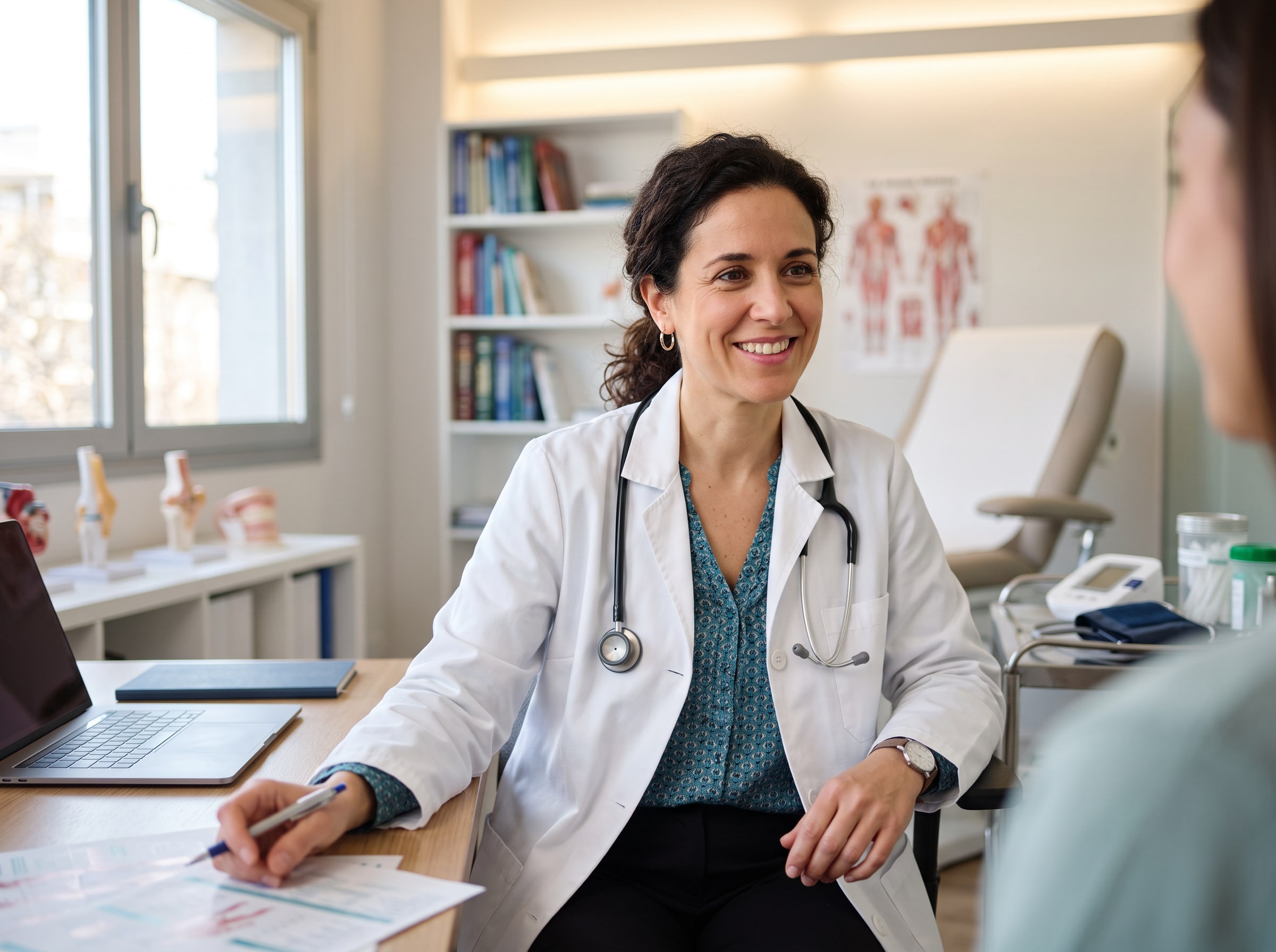 A female doctor in a consultation room