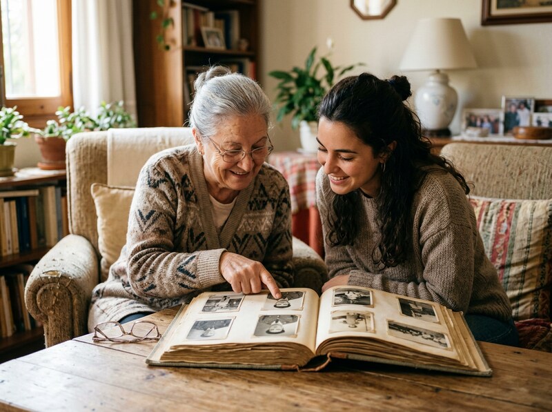Family member asking about an old photograph